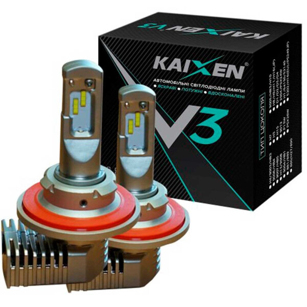

Светодиодные лампы LED Kaixen V3 H13 6000k 12-24v 40w