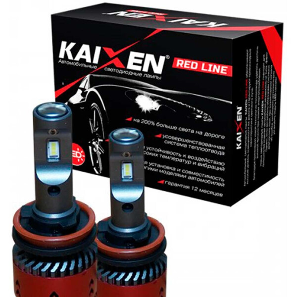 

Светодиодные лампы LED Kaixen RedLine H8 6000k 3800Lm 35w 12-24v