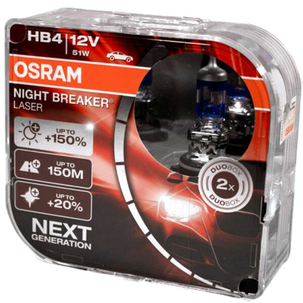

Галогеновая лампа Osram HB4 (9006) Night Breaker Laser 9006NL +150% 51w P22d HardDuopet