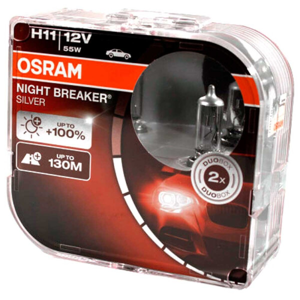 

Галогеновая лампа Osram H11 Night Breaker Silver 64211NBS +100% 55w PX29t HardDuopet