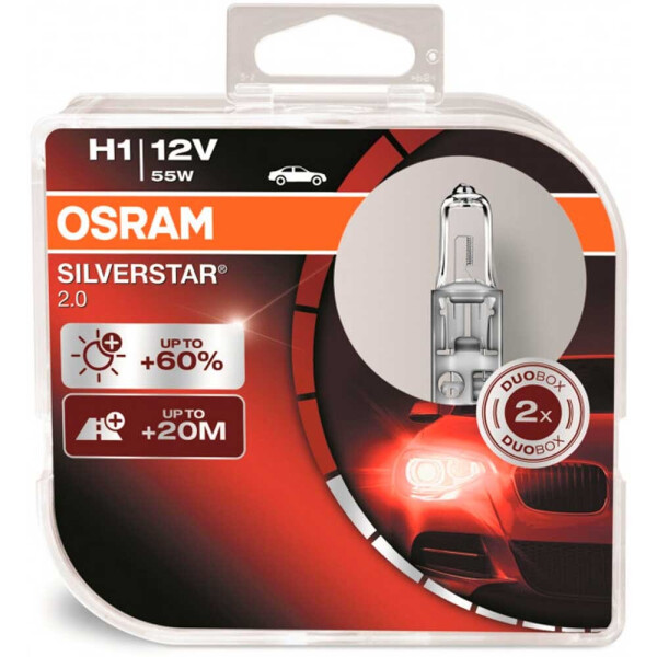 

Галогеновая лампа Osram H1 SilverStar 2.0 64150SV2 55w P14.5S HardDuopet