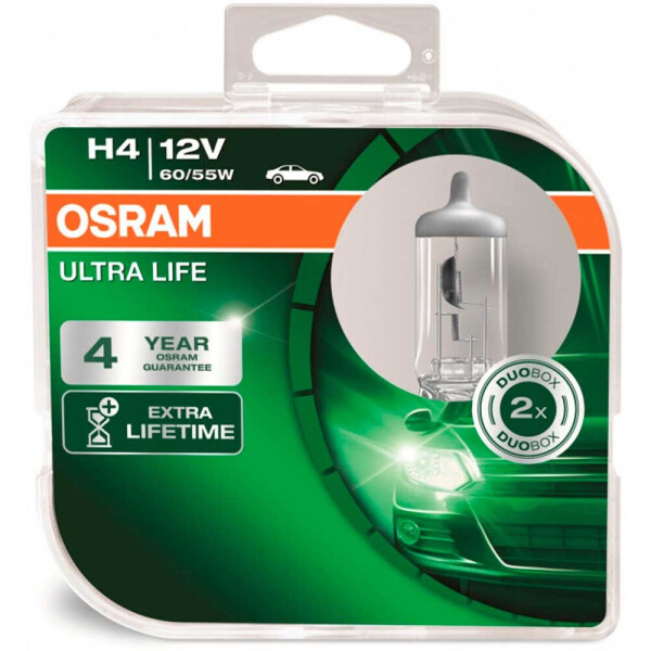 

Галогеновая лампа Osram H4 (HB2, 9003) UltraLife 64193ULT 60/55W P43t HardDuopet