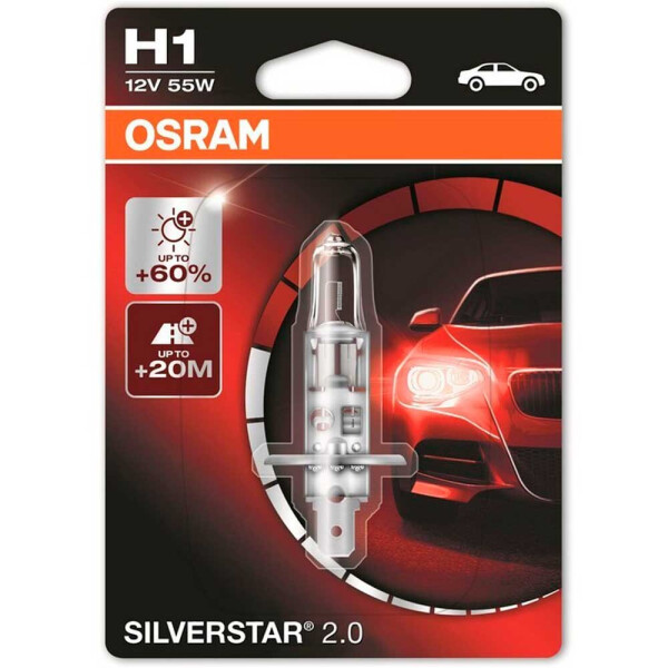 

Галогеновая лампа Osram H1 SilverStar 2.0 64150SV2-01B 55w P14.5S Blister