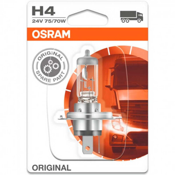 

Галогеновая лампа Osram H4 (HB2, 9003) Original 64196-01B 75/70W 24v P43T Blister