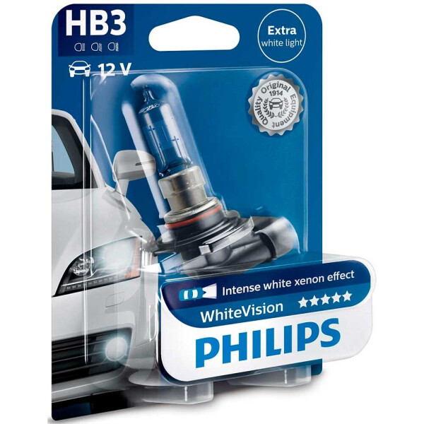 

Галогеновая лампа Philips HB3 (9005) WhiteVision 9005WHVB1 65W P20d