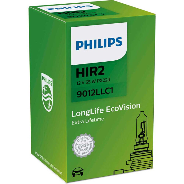 

Галогеновая лампа Philips HIR2 (9012) LongLife EcoVision 9012LL 55W PX22d