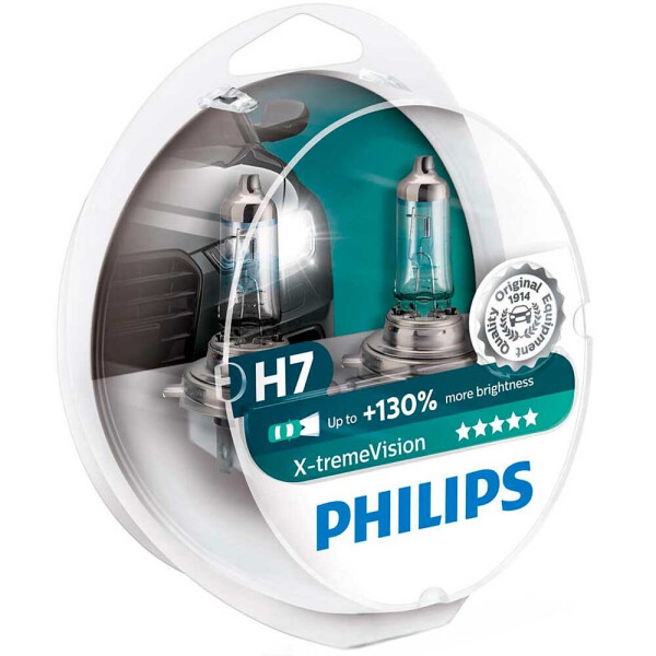 

Галогеновая лампа Philips H7 X-tremeVision 12972XVS2+ 55W PX26d