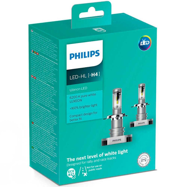 

Светодиодные лампы LED Philips H4 (HB2, 9003) Ultinon 11342ULWX2