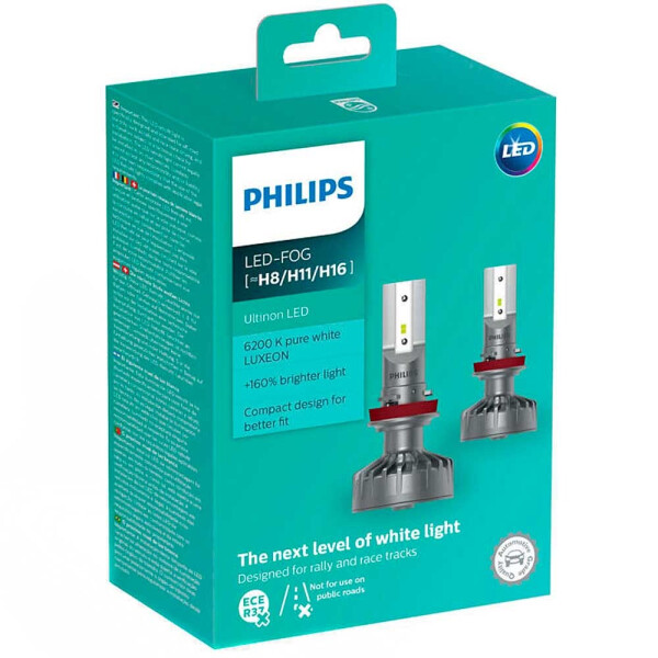 

Светодиодные лампы LED Philips H8/H11/H16 Ultinon 11366ULWX2