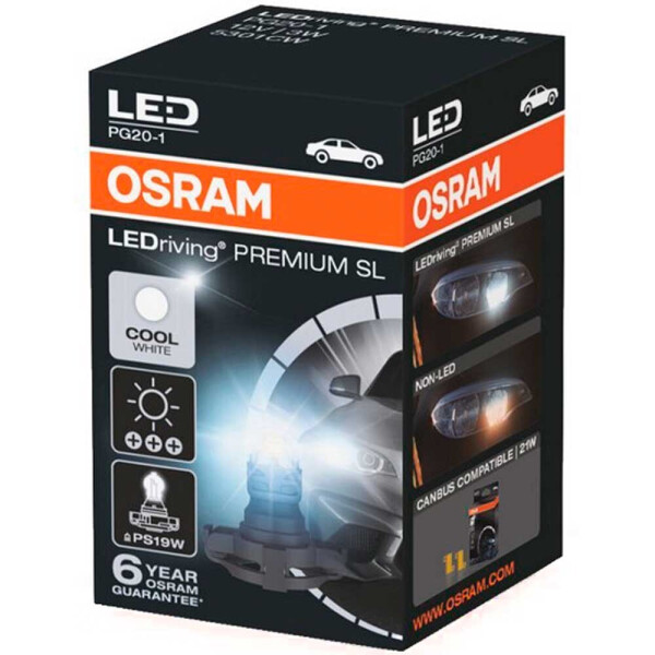 

Светодиодные лампы LED Osram Premium SL PS19W(PG20/1) 3W 12V 6000K 5301CW-FS