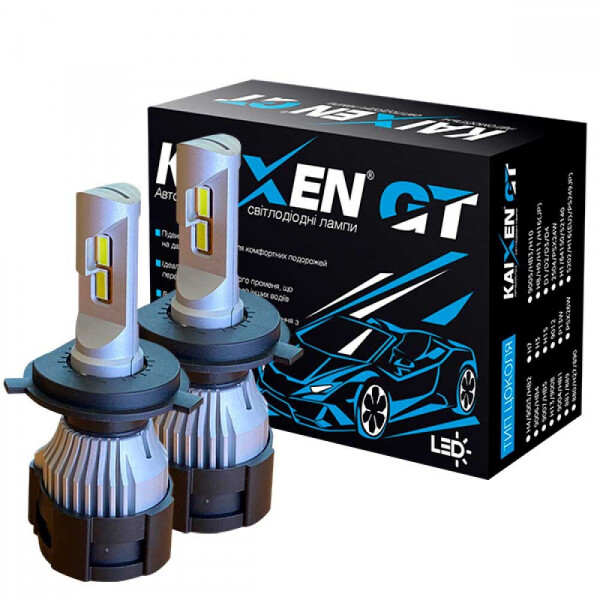 

Светодиодные лампы LED Kaixen GT H4 (HB2, 9003) 6000k 4500Lm 50w 12v