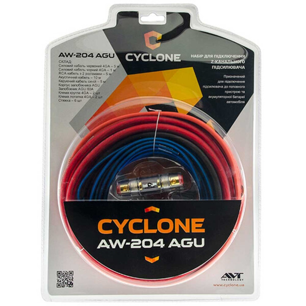 

Набор для подключения усилителя Cyclone AW-204 AGU