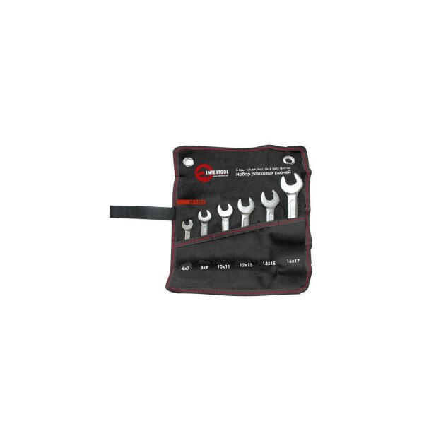 

Набор рожковых ключей Intertool - 6 шт. (6-17 мм) PROF (XT-1101)