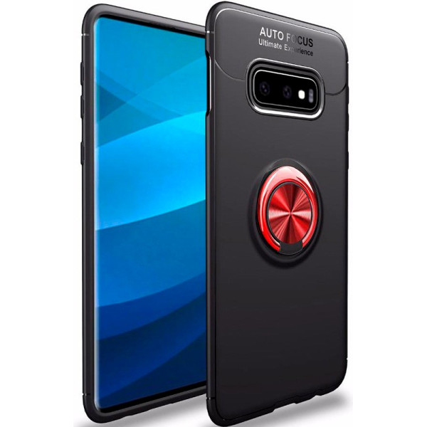 

TPU Deen ColorRing с креплением под магнитный держатель для Samsung Galaxy S10e (черный / Красный) (691182)