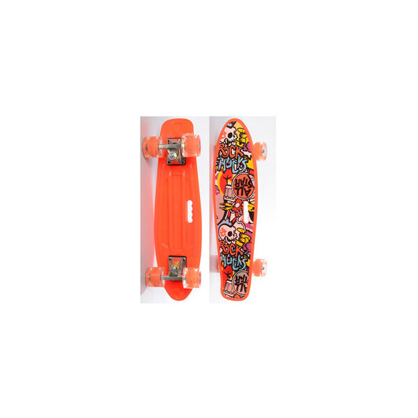 Акция на Детский Скейт (пенни борд) Penny board со светящимися колесами 55-14,5 см до 70 кг ОРАНЖЕВЫЙ арт. 0749-6 от Allo UA