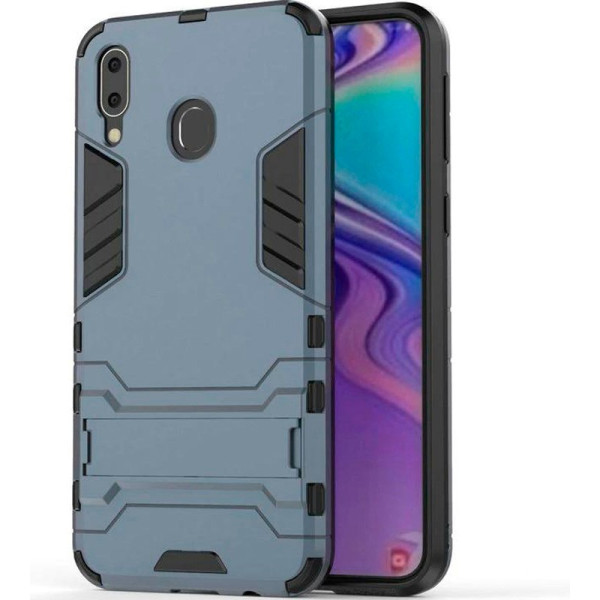 

-подставка ударопрочный Transformer для Samsung Galaxy M20 с мощной защитой корпуса (Металл / Gun Metal) (691568)