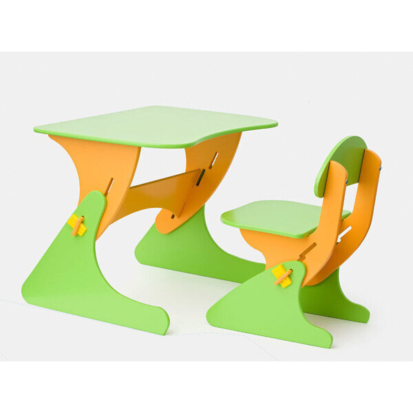 Акція на Растущий Детский письменный стол и стул с регулировкой по высоте, парта для детей от 2 до 7 лет orange-green від Allo UA