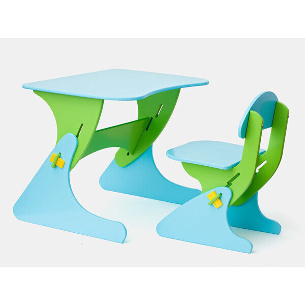 Акція на Растущий Детский письменный стол и стул с регулировкой по высоте, парта для детей от 2 до 7 лет blue-green від Allo UA