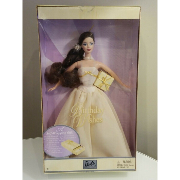 Акция на Коллекционная Кукла Барби С Днем Рождения Брюнетка в пышном платье 2003 года - Barbie Birthday Wishes Doll от Allo UA