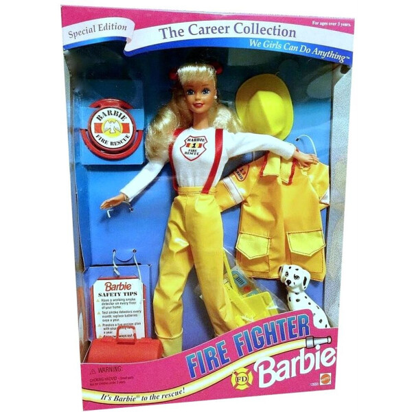 Акція на Коллекционная Кукла Барби Карьера Пожарный, с далматинцем, 1994 год - Career Collection Firefighter Barbie Doll від Allo UA