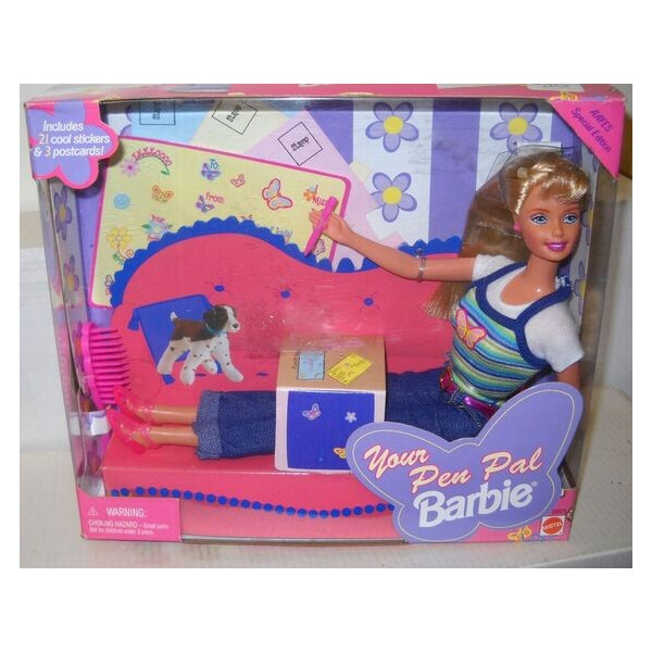 Акція на Коллекционная Кукла Барби Друг по переписке 90-х годов, с 3 открытками и стикерами - Your Pen Pal Barbie Doll від Allo UA