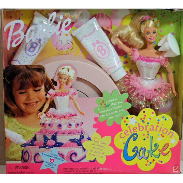 Акція на Коллекционный Набор Барби Праздничный торт 1999 года, юбка-форма торта, глазурь Barbie Celebration Cake Doll від Allo UA