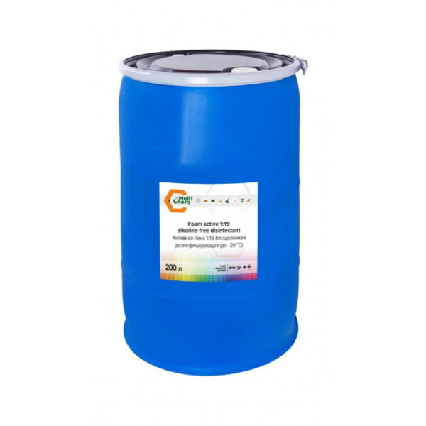 

Активная пена 1:19 бесщелочная дезинфицирующая Foam active 1:19 alkaline-free disinfectant 200 л