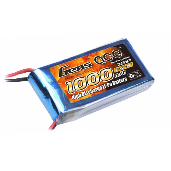 

Аккумулятор Gens Ace LiPO 7,4В 1000мАч 2S 25C 71х36х13мм 68г T-Deans (B-25C-1000-2S1P)