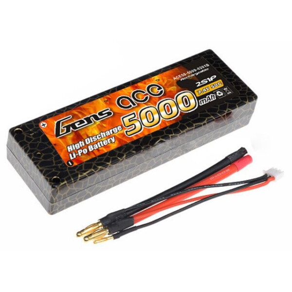

Аккумулятор Gens Ace LiPO 7,4В 5000мАч 2S 50C 139х47х24,9мм 294г T-Deans (B-50C-5000-2S1P-HardCase-10)
