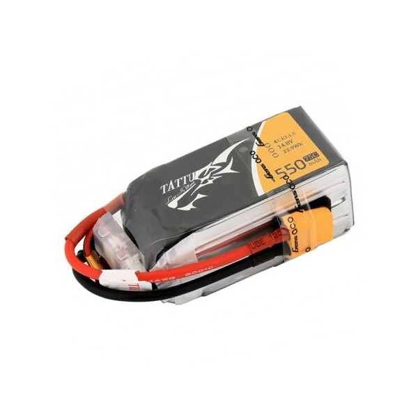 

Аккумулятор Tattu LiPO 14,8 1550мАч 4S 75C 71х34х34мм 180г XT60 (TA-75C-1550-4S1P)