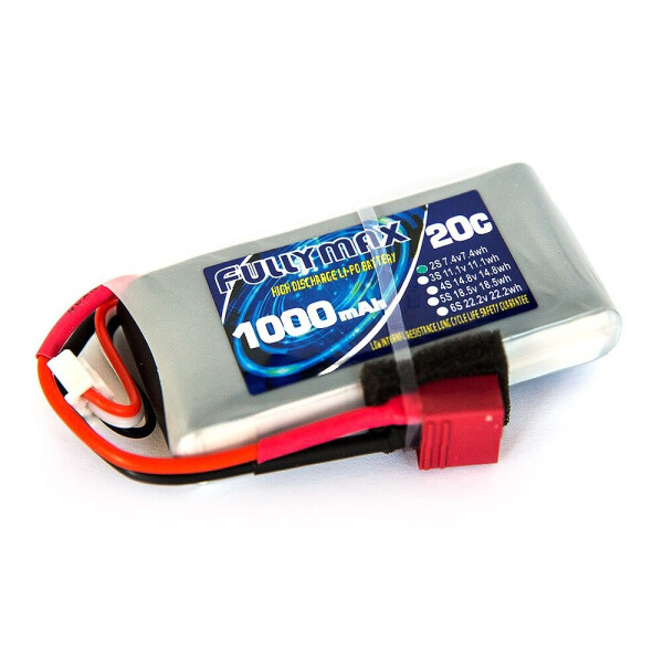 

Аккумулятор Fullymax LiPO 7,4В 1000мАч 2S 20C 13,4х34,2х66мм 62г T-Plug (FB1000XL-2S-T)