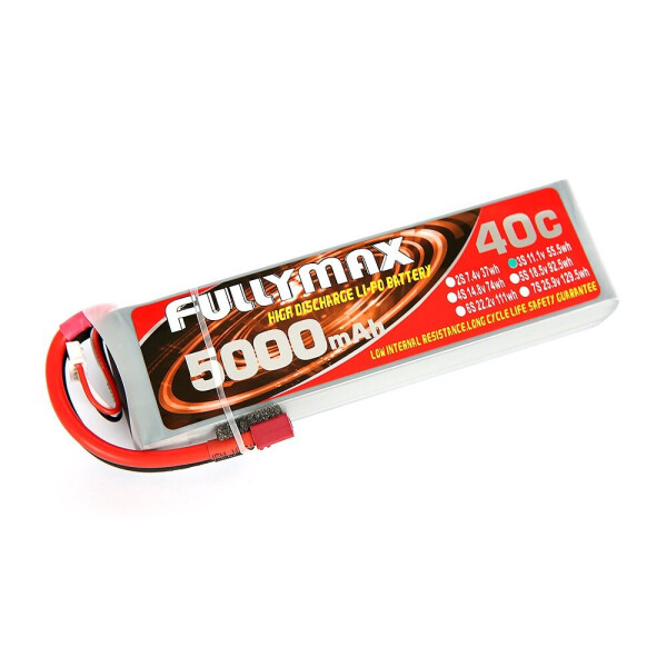 

Аккумулятор Fullymax LiPO 11,1В 5000мАч 3S 40C 152х46х26,5мм 384г T-Plug (FB5000XP-3S)