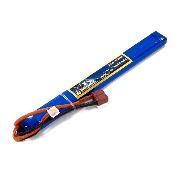 

Аккумулятор для страйкбола Giant Power Li-Pol 7.4V 2S 1300mAh 25C 12х17х190мм T-Plug