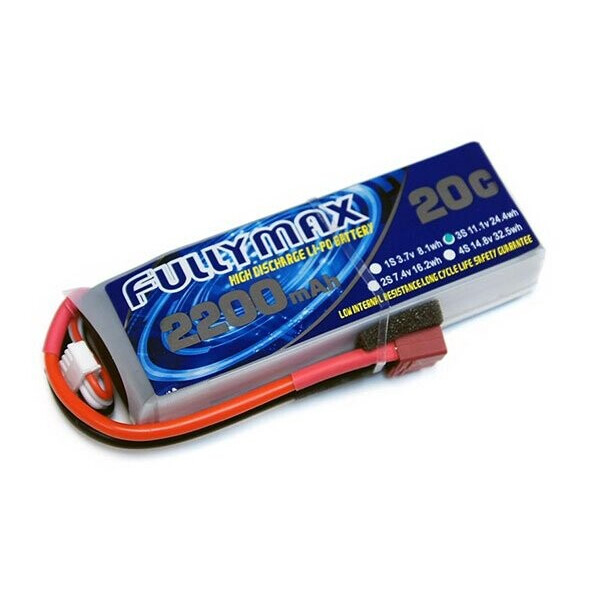 

Аккумулятор Fullymax 11.1V 2200mAh Li-Po 3S 20C T-plug