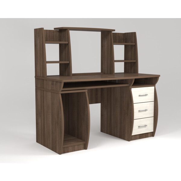 

Стол письменный Континент СКП-2 №3 1260х630х1260 фасады 18 мм Шамони темный + Дуб Крафт Белый