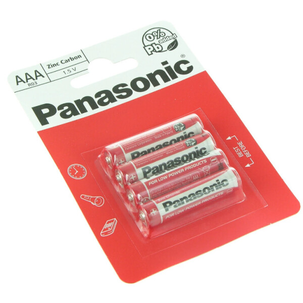 

Батарейки ААА Panasoniс Red Carbon-Zinc 4 штуки