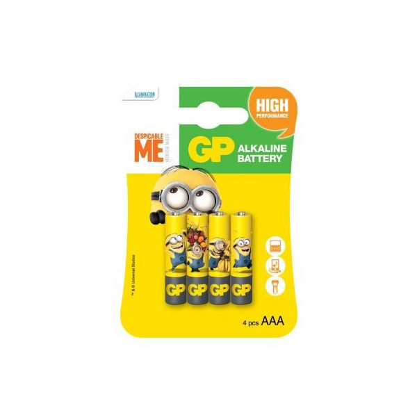 

Батарейка GP AAA LR03 Alcaline Minions * 4 (GP24AUYOY-2UE4)