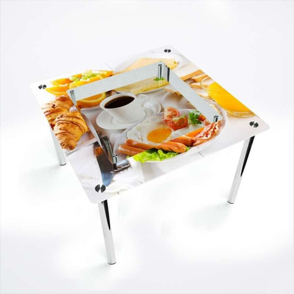 

БЦ-Стол квадратный с полкой Nice breakfast 1100х1100 мм фотопечать (FP0879-3-1)