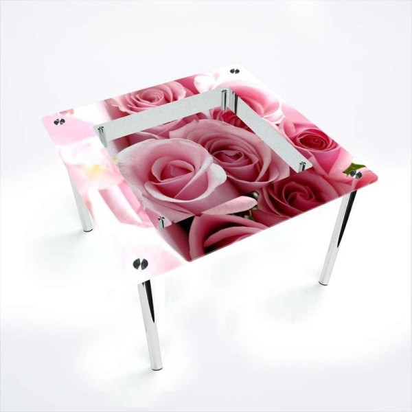 

БЦ-Стол квадратный с полкой Pink Roses 700х700 мм фотопечать (FP2054-3-3)