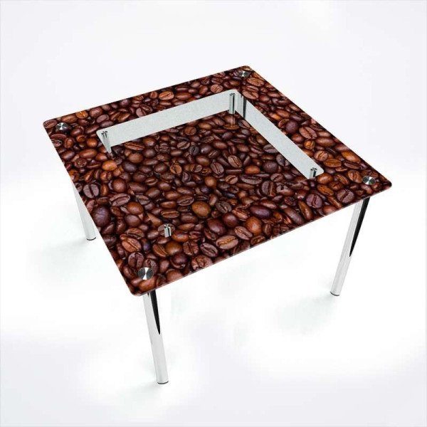 

БЦ-Стол квадратный с полкой Coffee aroma 900х900 мм фотопечать (FP1233-3-4)