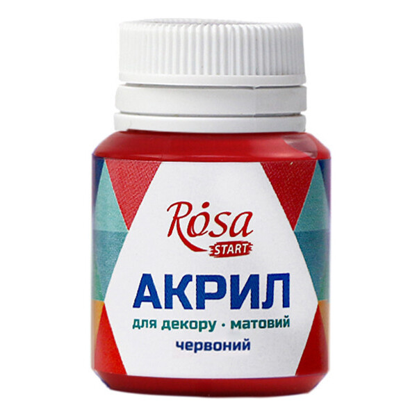 

Краска акриловая матовая Rosa Start Красный 20 мл (20007)