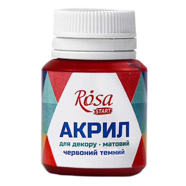 

Краска акриловая матовая Rosa Start Красный темный 20 мл (20008)
