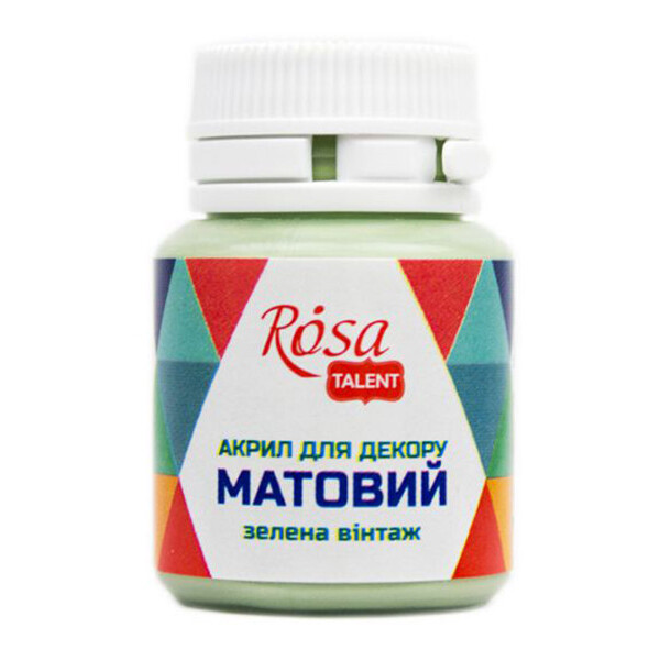 

Краска акриловая матовая Rosa Start Зеленая винтаж 20 мл (20047)