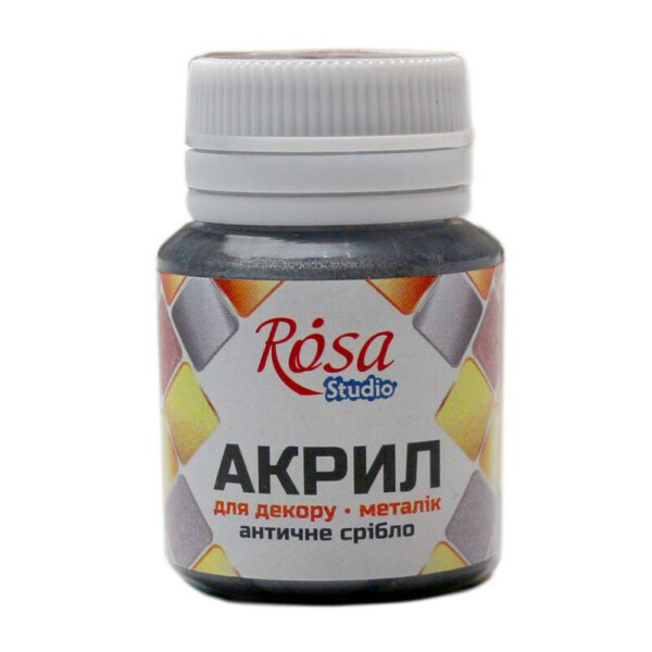 

Краска акриловая металлик Rosa Start Античне серебро 20 мл (22002)
