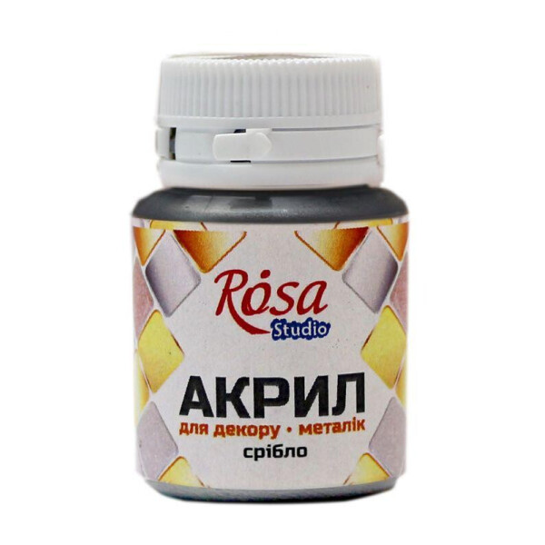 

Краска акриловая металлик Rosa Start Серебро 20 мл (22006)