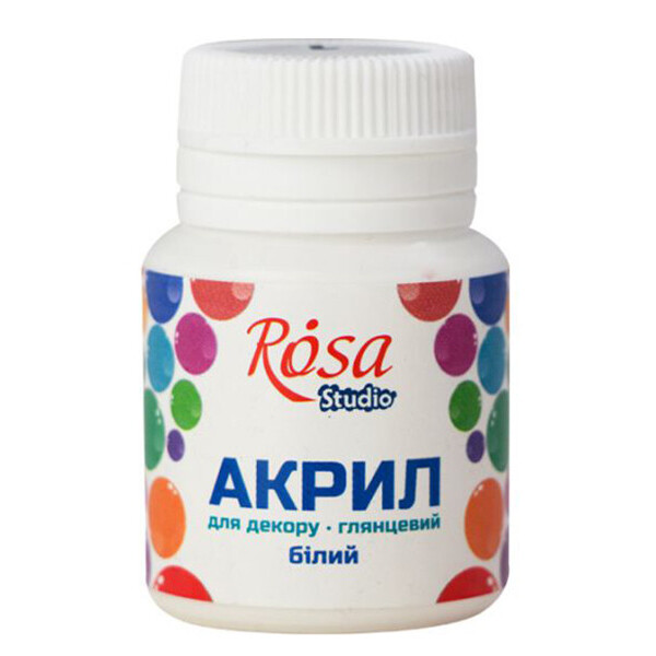 

Краска акриловая глянцевая Rosa Start Белый 20 мл (21001)