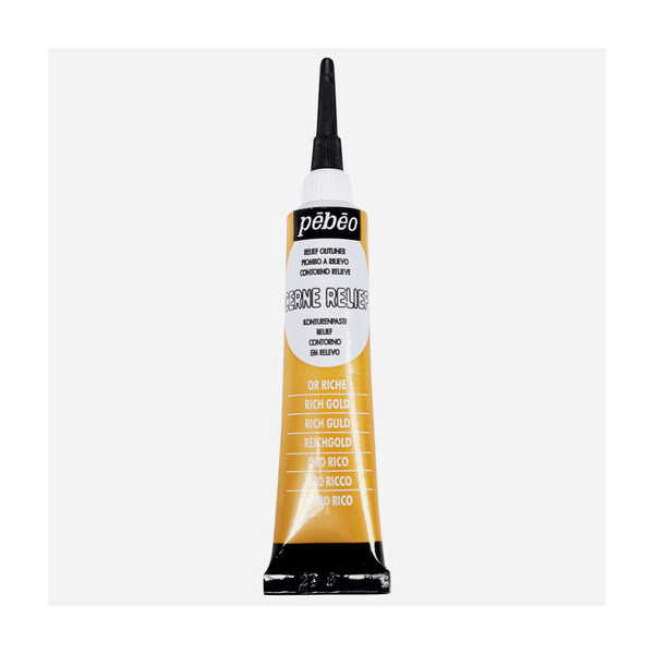

Краска акриловая контурная Pebeo Cerne Relief Vitrail по стеклу и керамике Золото богатое 20 мл (P-773120)