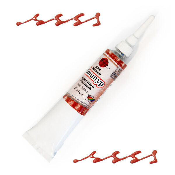 

Краска акриловая контурная Таир по ткани Красный темный 20 мл (709034)