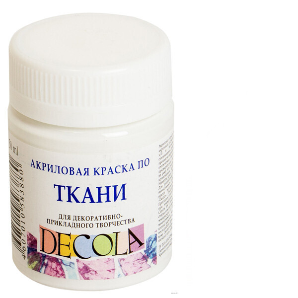 

Краска акриловая Decola по ткани Белая 50 мл (352193)