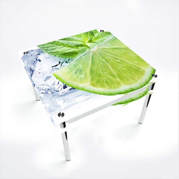 

БЦ-Стол квадратный с проходящей полкой Ice lime 700х700 мм фотопечать (FP1710-4-2)